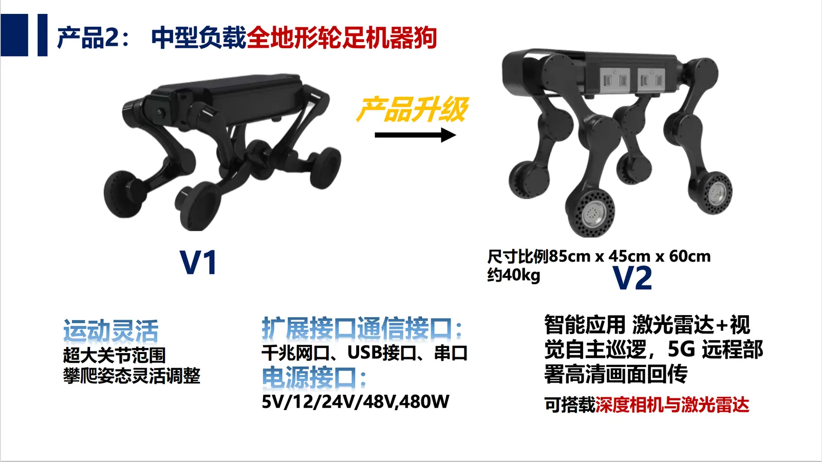 中型负载全地形轮足机器人狗